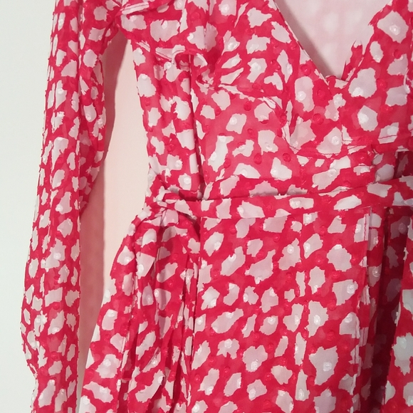 Free People Frenchie Ruffle Wrap Dress Red - Picture 5 of 7